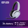 Sony INZONE H5 belaidžiai žaidimų ausinės su mikrofonu, balti