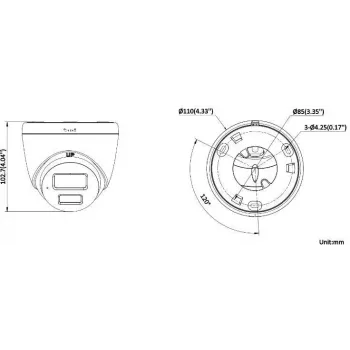 Hikvision DS-2CD1363G2-LIUF/SL 2.8mm 6MP Turret IP kamera su IR ir balta šviesa