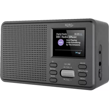 XORO DAB 142 nešiojamasis DAB+ radijo imtuvas su FM, žadintuvu, 2,4 inch TFT ekranu, juodas
