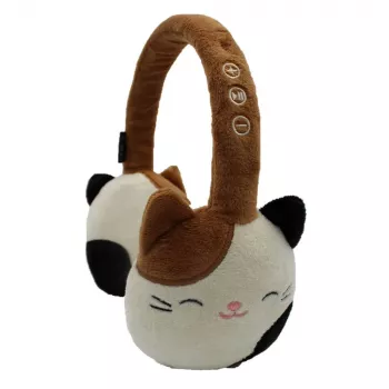 Lazerbuilt Squishmallows Cam the Cat Bluetooth ausinės vaikams – belaidės viršugalvinės ausinės su mikrofonu, vaikams saugiu garsu (85 dB), iki 10 val. baterija, USB-C, rožinė/balta
