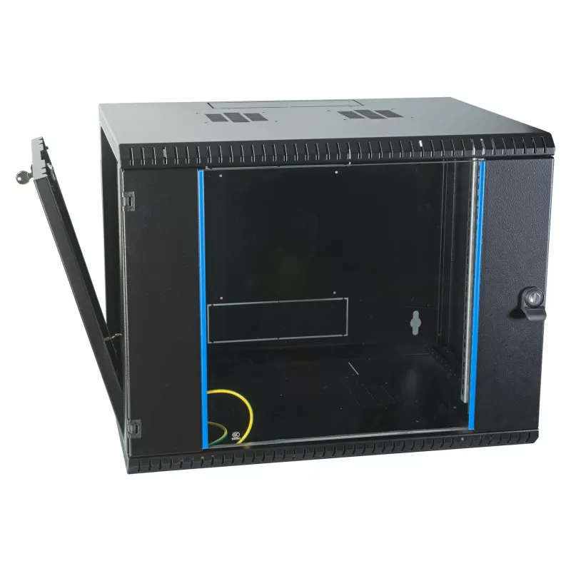EFB-ELEKTRONIK 19 inch Sieninis spintos korpusas 9U, fiksuotas, vientisas, RAL 9005, gylis 450 mm (691709VTS.45)