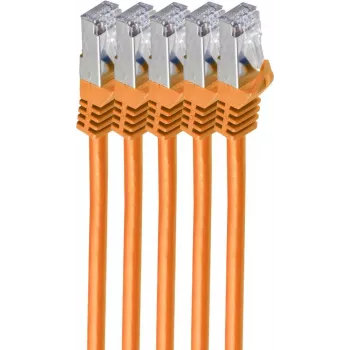 ShiverPeaks BS75511-1.5O-SET5 Cat.7 S/FTP Patch Cable 1,5 m (5-Pack) RJ-45 Male/Male Gold-Plated