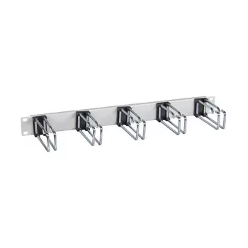 EFB-Elektronik 19 inch 1U kabelių valdymo skydas, 5 x dvigubi laikikliai 110 mm, priekinis skydas RAL9005 (Jet Black)