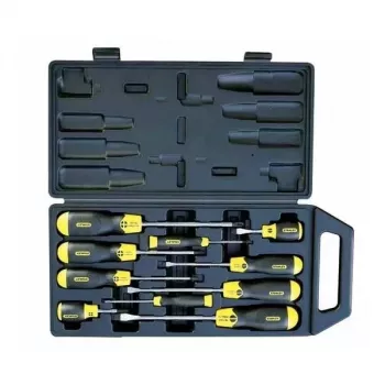 STANLEY Cushion Grip Atsuktuvų Rinkinys 10 Vnt (Plyšiniai + Phillips + Pozi + Trumpas)