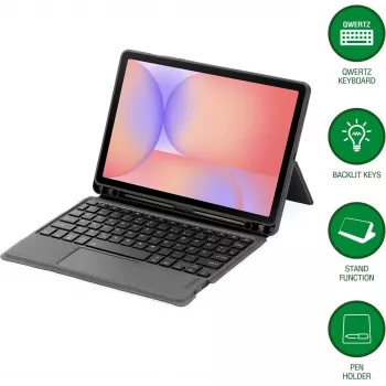4smarts Keyboard Case Solid Pro QWERTZ, skirta Samsung Galaxy Tab S10 Lite (496609)