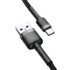 Baseus Cafule USB-A į USB-C laidas 0,5 m pilkas+juodas