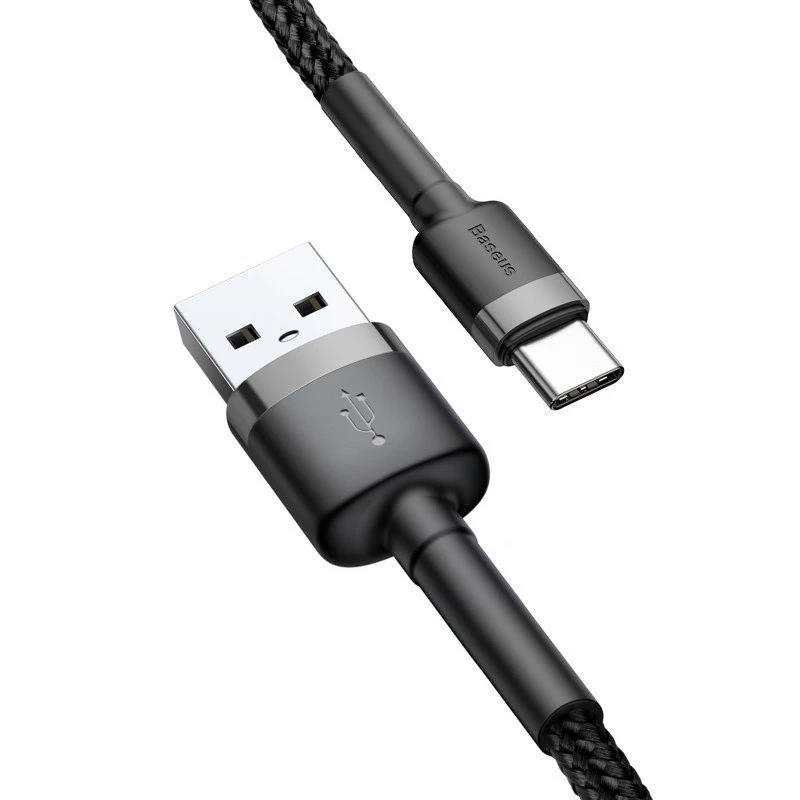 Baseus Cafule USB-A į USB-C laidas 0,5 m pilkas+juodas