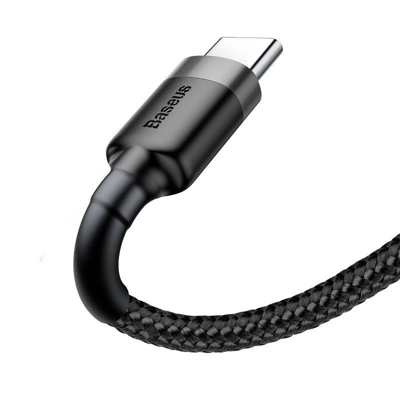 Baseus Cafule USB-A į USB-C laidas 0,5 m pilkas+juodas