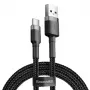 Baseus Cafule USB-A į USB-C laidas 0,5 m pilkas+juodas