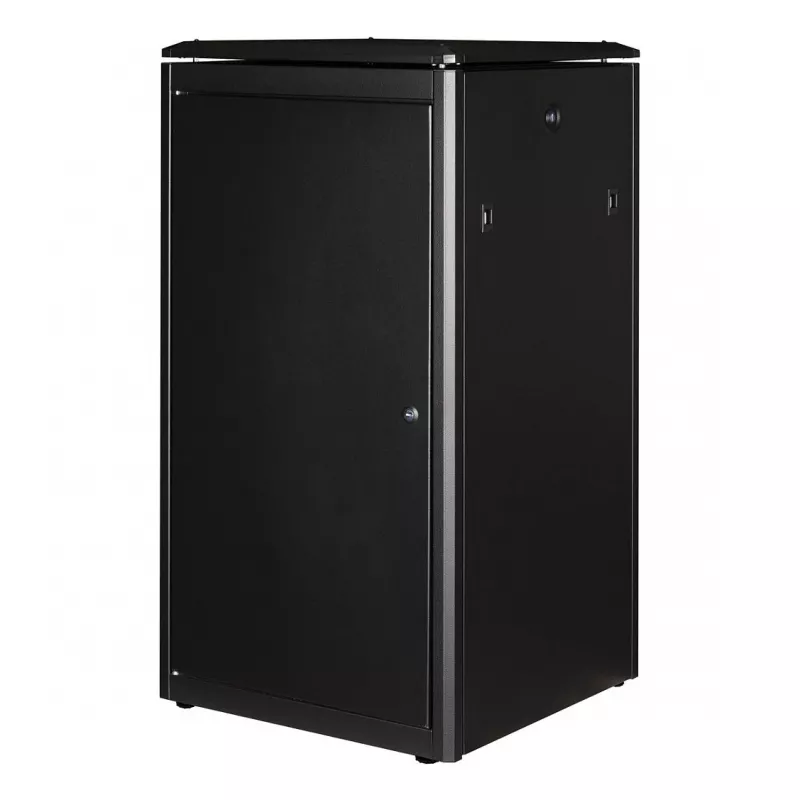 ROLINE 19-Inch Network Cabinet Pro 22U, 600x600 mm (WxD), Glass Door, Black