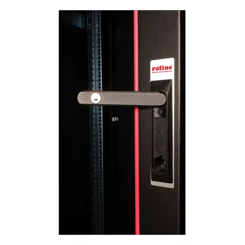 ROLINE 19-Inch Network Cabinet Pro 22U, 600x600 mm (WxD), Glass Door, Black