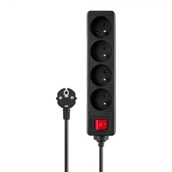 SAVIO LZ-14 4 lizdų ilgintuvas su 2 USB prievadais, 1,5 m kabelis, baltas