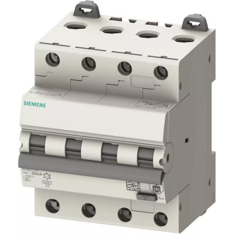 Siemens FI/LS 4P C16 6KA 5SU1346-7FP16 Type A 30mA 4TE RCBO