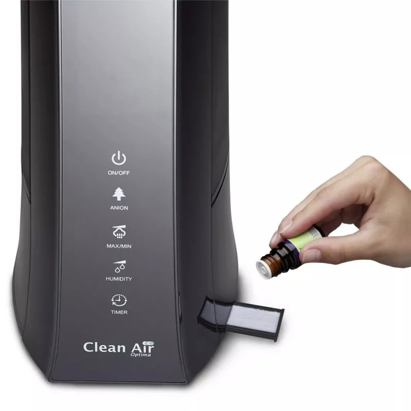 Clean Air Optima CA-603 Ultragarsinis drėkintuvas su jonizatoriumi, 5,5 l, šaltas ir šiltas rūkas, iki 60 m², jutiklinis skydelis, nuotolinio valdymo pultelis, „Wi-Fi“ programa
