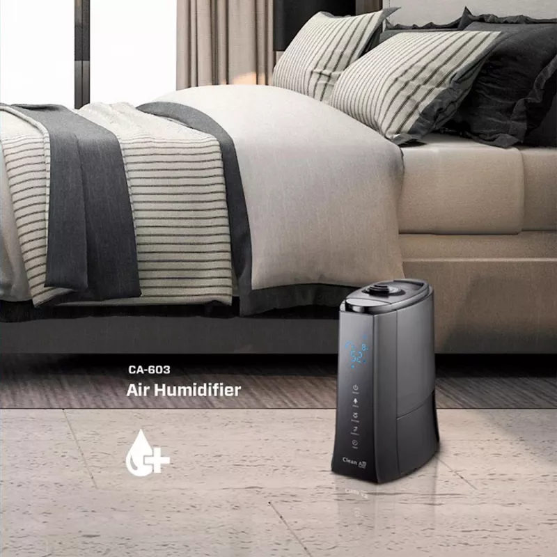 Clean Air Optima CA-603 Ultragarsinis drėkintuvas su jonizatoriumi, 5,5 l, šaltas ir šiltas rūkas, iki 60 m², jutiklinis skydelis, nuotolinio valdymo pultelis, „Wi-Fi“ programa