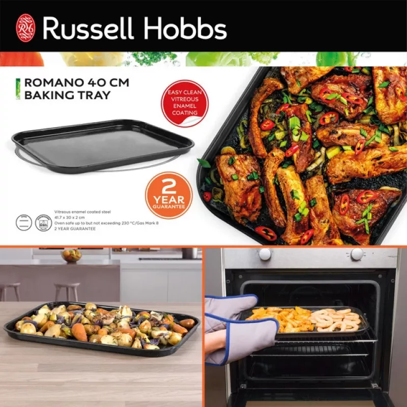 Russell Hobbs CW114411EU7 40cm kepimo skarda – anglinis plienas, nelipni danga, tinka indaplovei