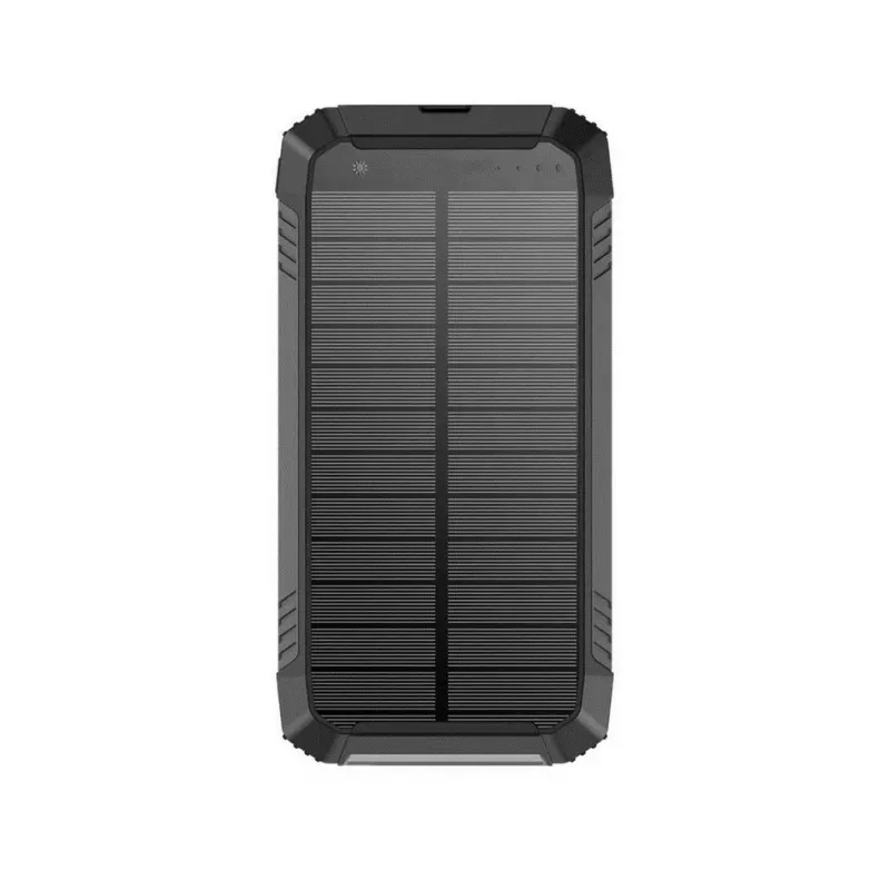 “PowerNeed S20000Q 20000mAh Outdoor Solar Power Bank with Wireless Charging, QC3.0 & PD 20W, Black”