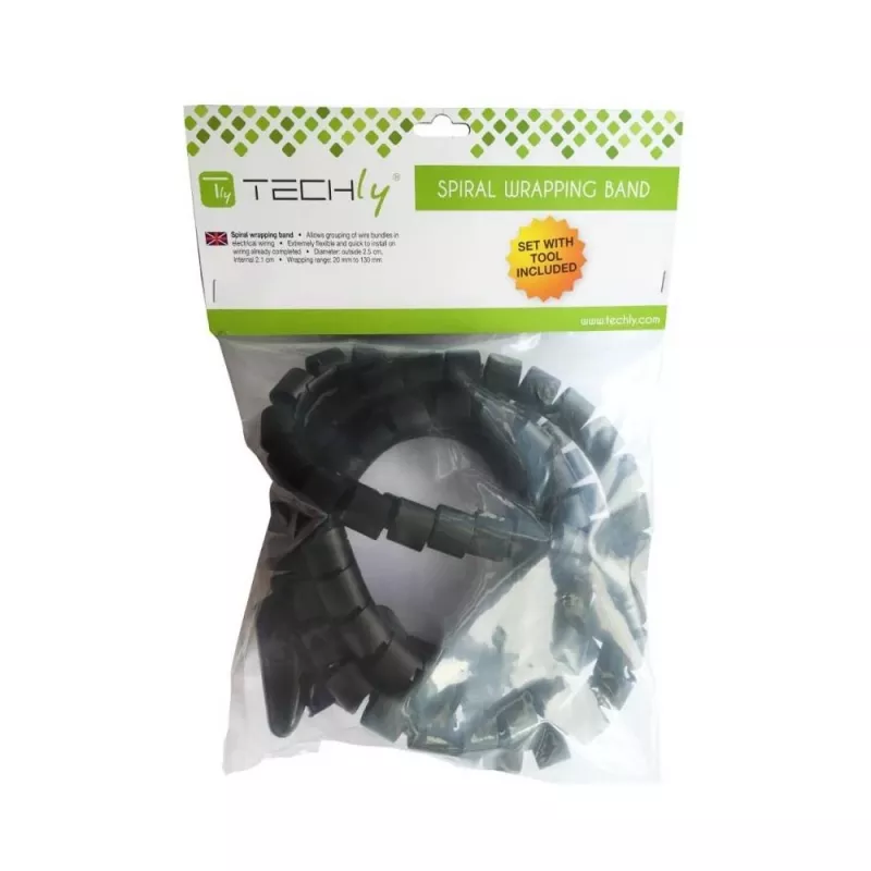 Techly kabelių tvarkymo sistema, 2,5 m, juoda