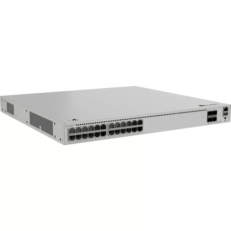 Huawei eKitEngine S310-24PN4X valdomas L2+ PoE+ komutatorius - 24x 2.5G PoE+ prievadai + 4x 10G SFP+ aukštynkryptės jungtys, 400 W PoE biudžetas, montuojamas stelaže