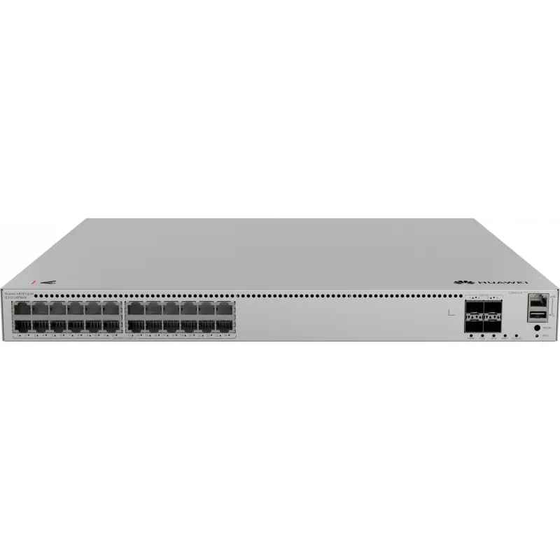 Huawei eKitEngine S310-24PN4X valdomas L2+ PoE+ komutatorius - 24x 2.5G PoE+ prievadai + 4x 10G SFP+ aukštynkryptės jungtys, 400 W PoE biudžetas, montuojamas stelaže