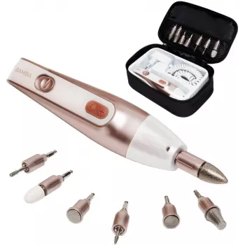 Cecotec PinkyCare 700 Perfect Nails elektrinis manikiūro ir pedikiūro rinkinys, nagų gręžtuvas, 7 antgaliai, 2 greičiai, įkraunamas, rožinė/balta