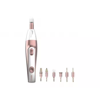 Cecotec PinkyCare 700 Perfect Nails elektrinis manikiūro ir pedikiūro rinkinys, nagų gręžtuvas, 7 antgaliai, 2 greičiai, įkraunamas, rožinė/balta