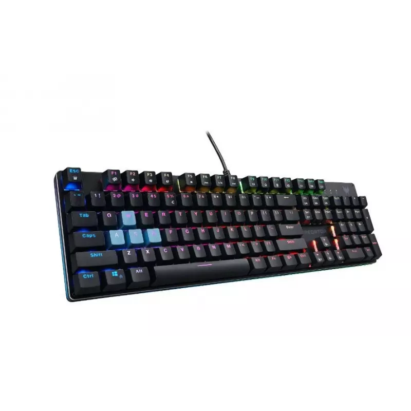 Acer Predator Aethon 303 Gaming Keyboard – laidinis, Kailh Blue mechaniniai jungikliai, RGB apšvietimas, US išdėstymas, juoda