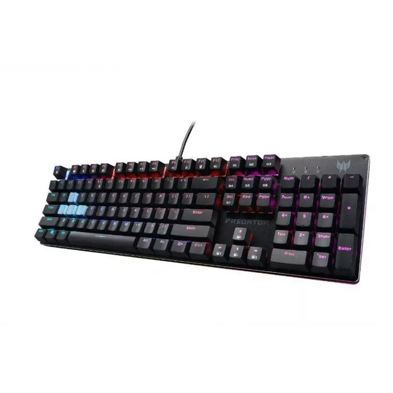 Acer Predator Aethon 303 Gaming Keyboard – laidinis, Kailh Blue mechaniniai jungikliai, RGB apšvietimas, US išdėstymas, juoda