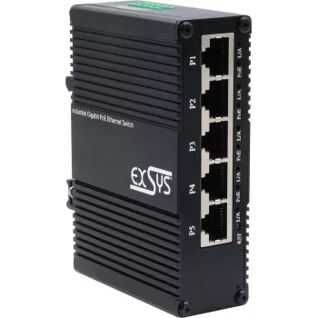EXSYS EX-62030MPOE Pramoninis 5 prievadų Gigabit PoE+ valdomas jungiklis