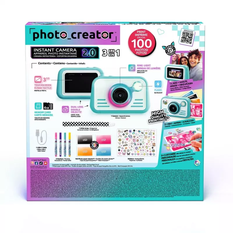 CANAL TOYS PHOTO CREATOR Momentinė kamera su spalvotu fotopopieriumi