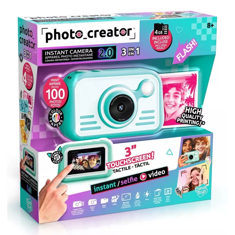 CANAL TOYS PHOTO CREATOR Momentinė kamera su spalvotu fotopopieriumi