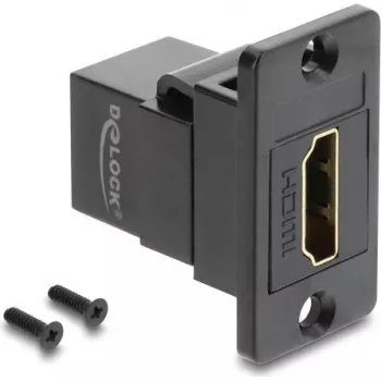 Delock Panel Mount HDMI Female to Female Coupler 4K Black (91194)