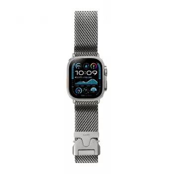 LAUT SATURN LOOP Titanium Woven Mesh Band, Space Grey, Apple Watch