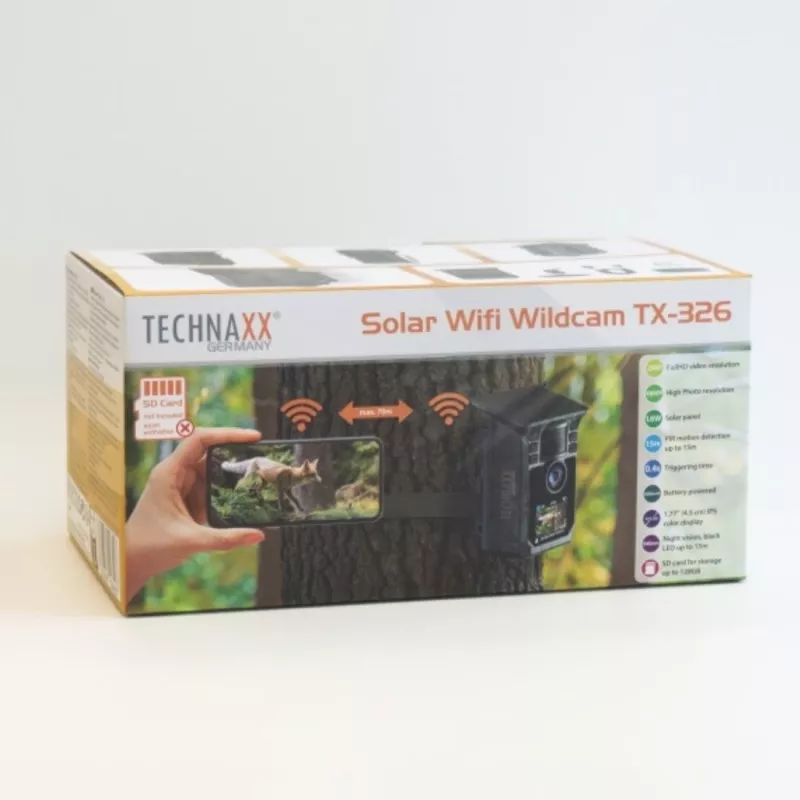 Technaxx Wildcam TX-326 Solar Wi-Fi medžioklės kamera 48MP Full HD 1080p naktinis matymas
