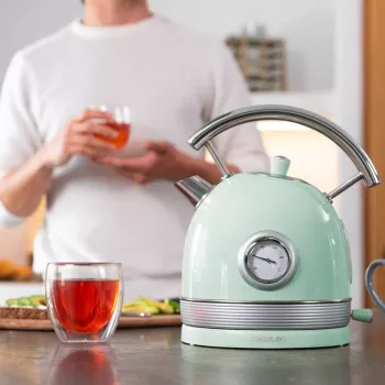 Cecotec Virdulys ThermoSense 420 Vintage 2200 W Elektrinis 1.8 L Nerūdijantis Plienas 360° Sukamasis Pagrindas Šviesiai Žalia