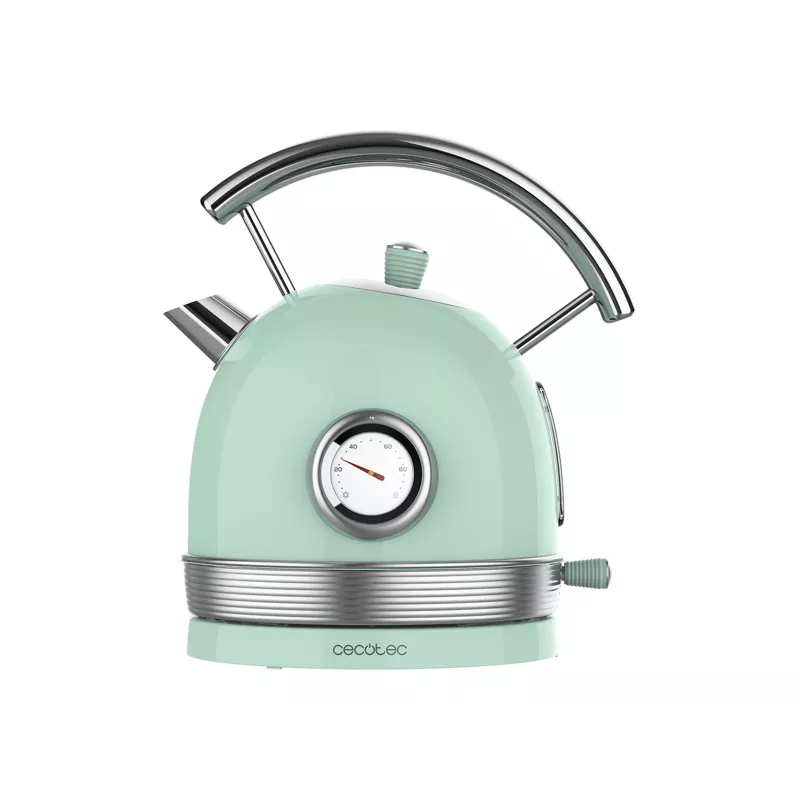 Cecotec Virdulys ThermoSense 420 Vintage 2200 W Elektrinis 1.8 L Nerūdijantis Plienas 360° Sukamasis Pagrindas Šviesiai Žalia