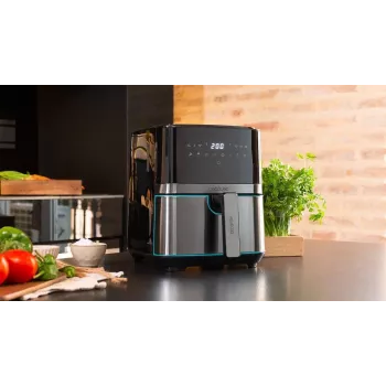 Cecotec Cecofry Full InoxBlack 5500 Pro Karšto oro gruzdintuvė, 1700 W, 5,5 L, juoda/nerūdijantis plienas