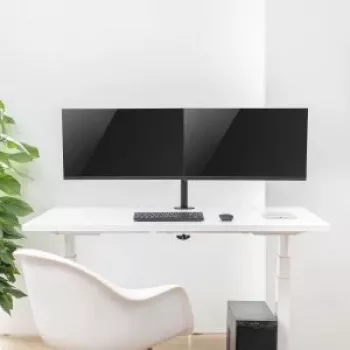 Maclean MC-884 Vieno Monitoriaus Stalo Laikiklis 17-32 inch Ekranams, Juodas, Dujinė Spyruoklė, USB 3.0