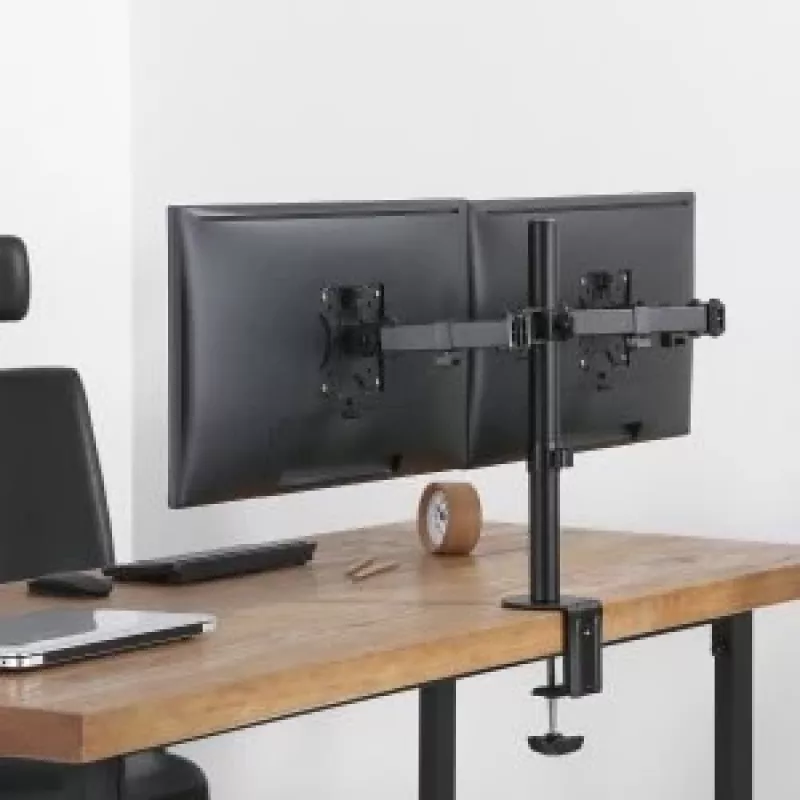 Maclean MC-884 Vieno Monitoriaus Stalo Laikiklis 17-32 inch Ekranams, Juodas, Dujinė Spyruoklė, USB 3.0