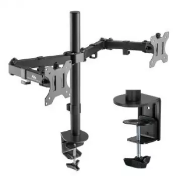 Maclean MC-884 Vieno Monitoriaus Stalo Laikiklis 17-32 inch Ekranams, Juodas, Dujinė Spyruoklė, USB 3.0