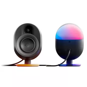 “SteelSeries Arena 9 5.1 kanalų garsiakalbių sistema su belaidžiu žemų dažnių garsiakalbiu, Bluetooth 5.0, RGB apšvietimu, juoda”