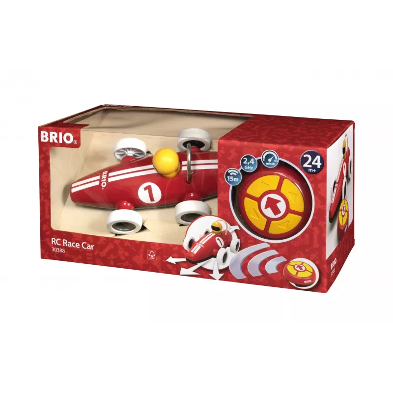 BRIO RC Rennwagen su nuotolinio valdymo pulteliu, raudonas/baltas