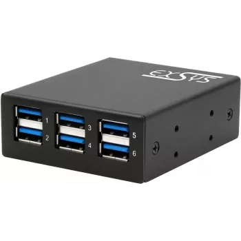 Exsys USB 3.2 Gen 1 Hub su 15kV ESD apsauga, DIN bėgio tvirtinimu, 6 prievadų (EX-11246HMS)