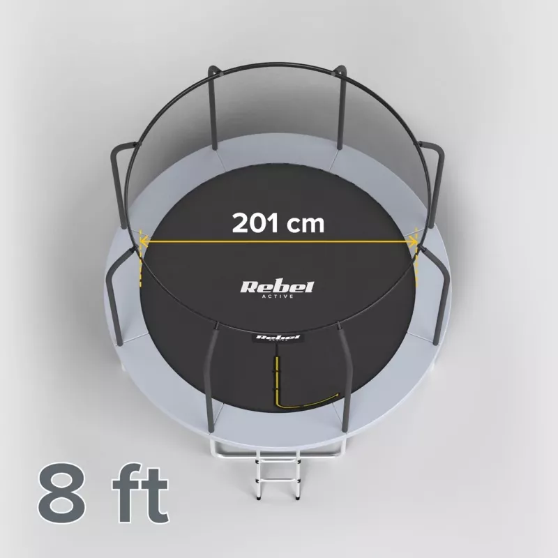 REBEL Active Trampoline PRO 8ft/244cm su apsauginiu tinklu ir kopėčiomis