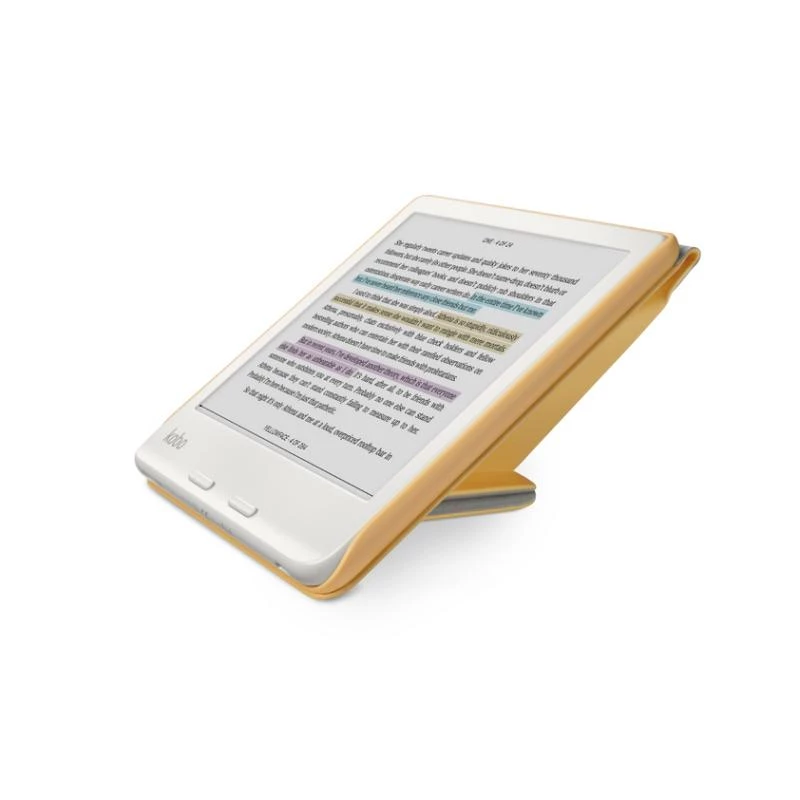 Kobo SleepCover, skirta Libra 2 – folio dėklas su užmigdymo/pažadinimo funkcija, geltona