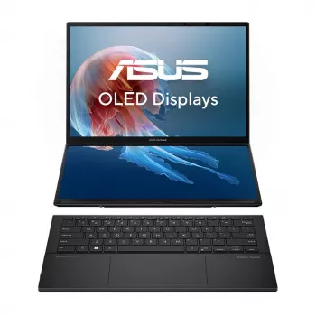 ASUS Zenbook Duo UX8406CA-QL331W 2-in-1 nešiojamas kompiuteris, 14 colių WUXGA OLED jutiklinis, Intel Core Ultra 9 285H, 32GB LPDDR5x, 1TB SSD, Windows 11 Home, vokiška QWERTZ klaviatūra