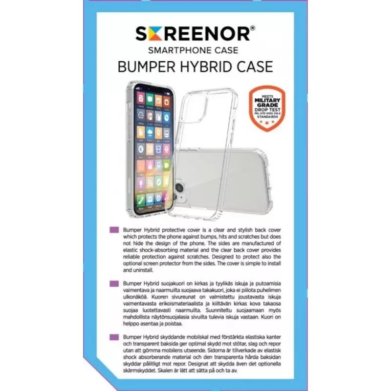 SCREENOR Bumper Case, Samsung Galaxy XCover 7 Pro, permatomas TPU smūgius sugeriantis dėklas