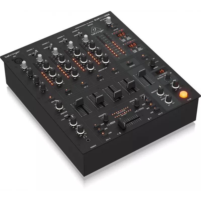 Behringer DJX900USB Professional 5 kanalų DJ mikšeris su INFINIUM bekontakčiu VCA kryžminiu faderiu, pažangiais skaitmeniniais efektais ir USB/garso sąsaja