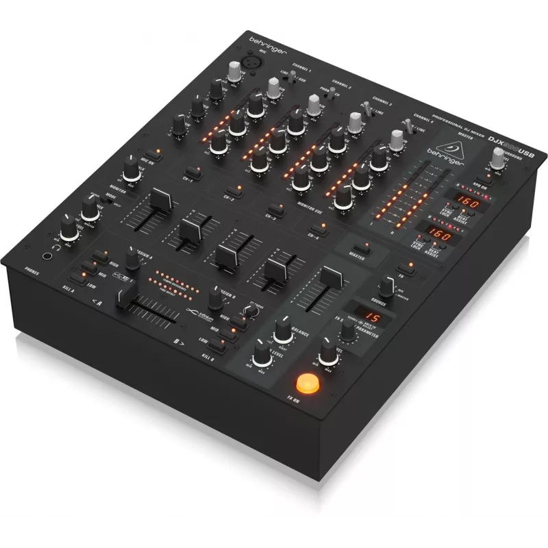 Behringer DJX900USB Professional 5 kanalų DJ mikšeris su INFINIUM bekontakčiu VCA kryžminiu faderiu, pažangiais skaitmeniniais efektais ir USB/garso sąsaja