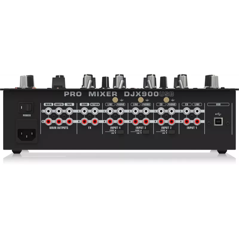 Behringer DJX900USB Professional 5 kanalų DJ mikšeris su INFINIUM bekontakčiu VCA kryžminiu faderiu, pažangiais skaitmeniniais efektais ir USB/garso sąsaja